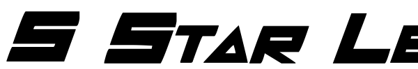5 Star League font preview